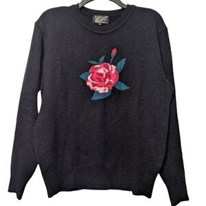 Vintage Knitivoll Rose Sweater Size 42‎